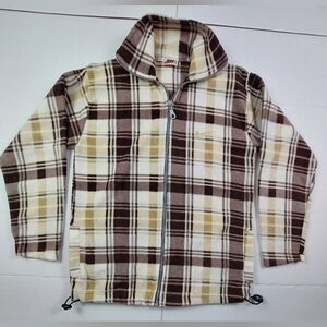 Vintage Nike Sweater Jacket Womens Size 30 Multi Colored Plaid Full Zip Fleece